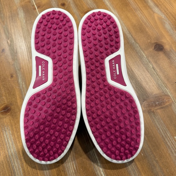 COLE HAAN Grand Pro Am Golf Trainer Sneaker Shoes Pink Grey Women's Size 8 - Picture 11 of 11
